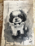 Small Monochrome Pet Portrait (11"x7.5")